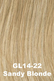 Color Sandy Blonde(GL14-22) for Gabor wig Curl Appeal.  Caramel blonde base with buttery cream-blonde highlights.