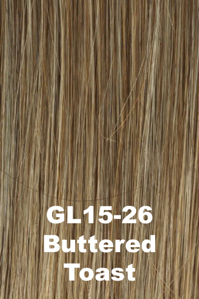 Color ButteRedToast (GL15-26) for Gabor wig Unspoken.  Sandy blonde base with pale blonde highlights.
