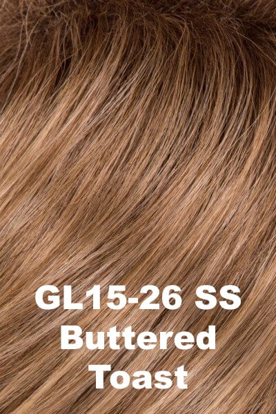 Color SS ButteRedToast (GL15-26SS) for Gabor wig Bend The Rules.  Caramel blonde with sandy blonde-light golden blonde highlights and shadow rooting.