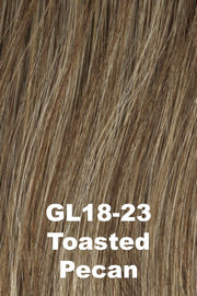 Color Toasted Pecan (GL18-23) for Gabor wig Sweet Escape.  Cool grey toned brown with silvery grey and light brown highlights.