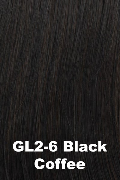 Color Black Coffee (GL2-6) for Gabor wig Curves Ahead.  Blend between deepest brown and rich brunette. 