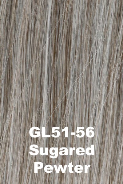 Color Sugared Pewter (GL51-56) for Gabor wig Simply Classic.  Silver grey with light brown undertones and icy white highlights.