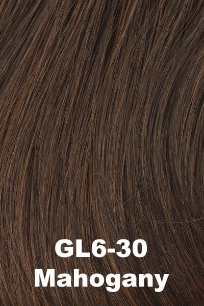 Color Mahogany (GL6-30) for Gabor wig Bend The Rules.  Dark brown with a warm tone and subtle light copper brown highlights.