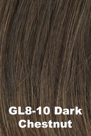 Color Dark Chestnut (GL8-10) for Gabor wig Under Cover Halo Bangs.  Rich chocolate brown with medium warm brown highlights.