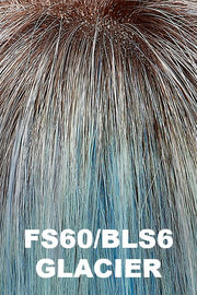Color FS60/BLS6 (Glacier) for Jon Renau wig Cameron (#5980). Brown root with silver and icy blue base.
