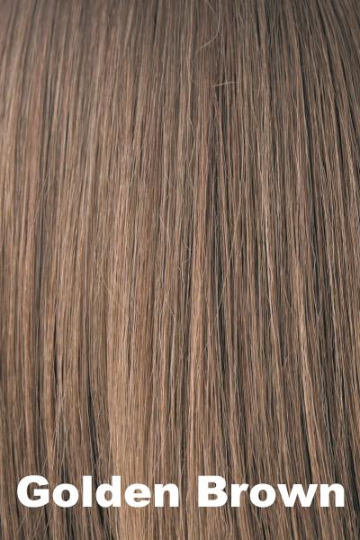 Color Golden Brown for Amore Children's (19") wig Logan #4205. Blend of medium cool ash brown and rich warm brown