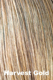 Color Harvest Gold for Noriko wig Reese #1660. Dark blonde base with honey highlights gradually getting lighter at the ends.