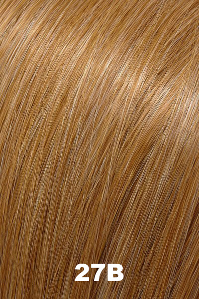 Color 27B (Peach Tart) for Jon Renau top piece EasiPart HD 18 (#360). Strawberry blonde base with red blonde and golden blonde woven throughout.
