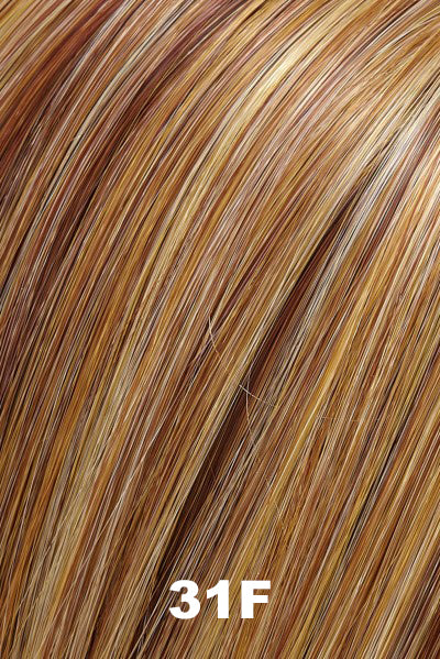 Color 31F (Apricot Tart) for Easihair EasiLayers 14 inch HD (#351). Amber red strawberry blonde and honey blonde blend.