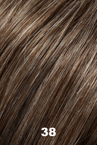 Color 38 (Milkshake) for Jon Renau top piece EasiPart Medium HD 12" (#388). Medium brown base with a very subtle light grey woven throughout.