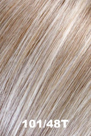 Color 101F48T (Martini) for Jon Renau top piece EasiPart HD 8 (#365). Light brown blended with 75% grey, soft white face framing highlights, and tips.