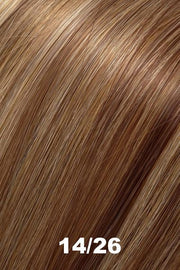Color 14/26 (New York Cheesecake) for Easihair EasiXtend 16 inch HD 8pc Straight (#345). Ash blonde, medium red, and golden blonde blend.