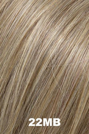 Color 22MB (Poppy Seed) for Jon Renau top piece EasiPart HD 8 (#365). Light ash blonde and light natural gold blonde blend.