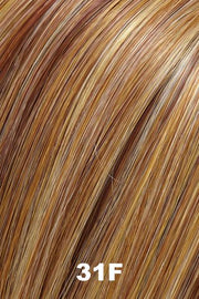 Color 31F (Apricot Tart) for Easihair EasiXtend 20 inch HD 5pc Straight (#347). Amber red strawberry blonde and honey blonde blend.