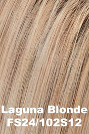 Color FS24/102S12 (Laguna Blonde) for Jon Renau top piece EasiPart XL HD 8" (#366). Pale creamy blonde base with subtle honey blonde woven throughout and a light golden brown root.