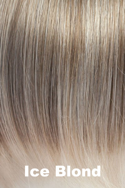 Color Ice Blond for Rene of Paris wig Carson (#2403). Velvet blonde with ash blonde highlights and cool icy blonde tips.