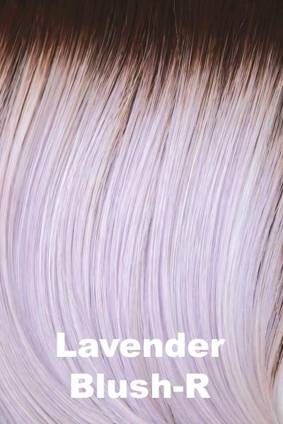 Color Lavender Blush-R for Noriko wig Jaden #1707. Silver lavender and iced mauve base with dark chocolate roots.