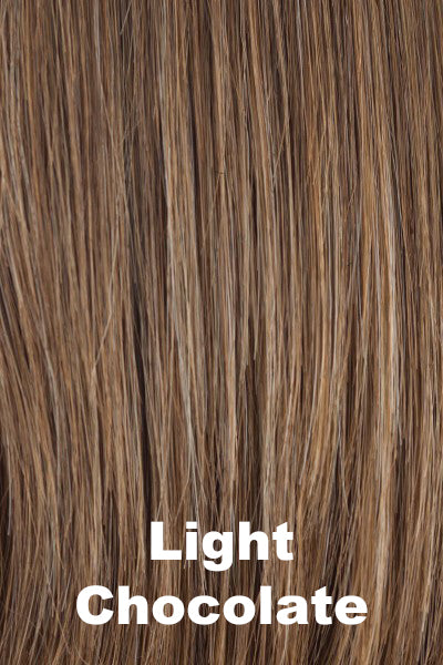 Color Light Chocolate for Amore wig Ryder #2570. A blend of light chocolate brown and light copper brown.