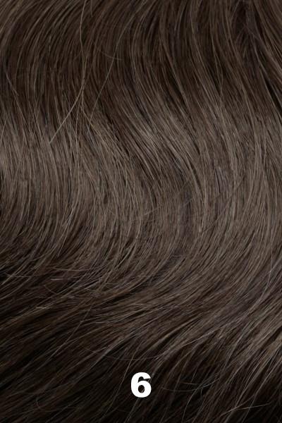 Color 6 (Fudgesicle) for Jon Renau wig JR (#444). Medium dark brown.