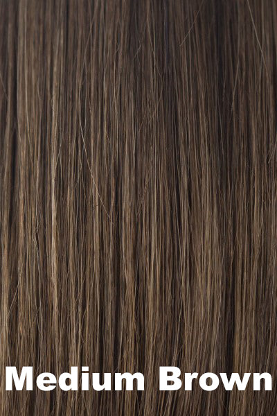 Color Medium Brown for Amore wig Arden (#2584). Cool toned medium brown.