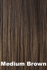 Color Medium Brown for Amore wig Arden (#2584). Cool toned medium brown.