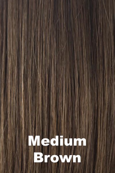 Color Medium Brown for Rene of Paris wig Shane (#2398). Cool toned medium brown.