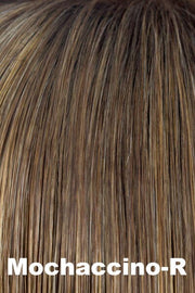Color Mochaccino-R for Noriko wig Storm #1722. Dark chocolate room with creamy and icy coconut blonde highlights and a chocolate undertone.