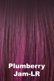 Color Plumberry Jam-LR for Rene of Paris wig India #2390. Dark brown long root gradually blending into a burgundy, rich violet red base with a fuchsia hue.