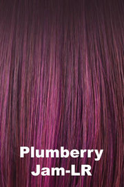 Color Plumberry Jam-LR for Alexander Couture wig Lucy (#1022).  Dark brown long root gradually blending into a burgundy, rich violet red base with a fuchsia hue.