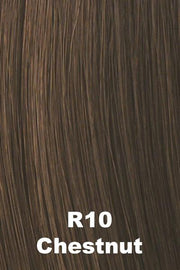 Color Chestnut (R10) for Raquel Welch wig Winner Petite.  Rich medium to light brown base.