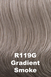 Color Gradient Smoke (R119G) for Raquel Welch wig Tango.  Light grey with a subtle touch of light brown and a darker nape area. 