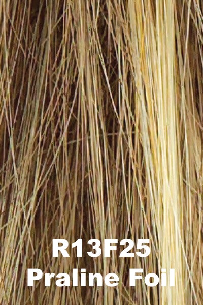 Color Praline Foil (R13F25) for Raquel Welch wig Trend Setter Elite.  Light brown with golden blonde highlights framing the face.