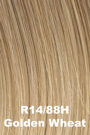 Color Golden Wheat (R14/88H) for Raquel Welch Top Piece Lyric.  Dark blonde base with golden platinum blonde highlights.