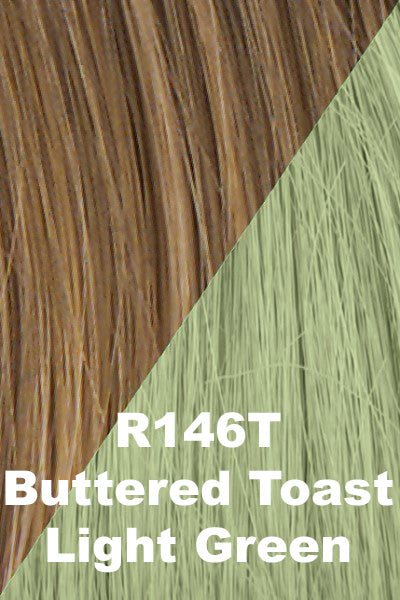 Hairdo Wigs Extensions - 23 Inch Color Splash Pony (#HD23CP) Pony Hairdo by Hair U Wear (R1416T) Buttered Toast w/ Light Green  