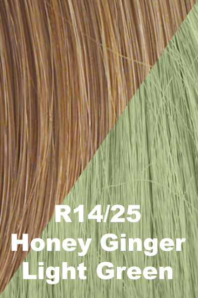 Hairdo Wigs Extensions - 23 Inch Color Splash Pony (#HD23CP) Pony Hairdo by Hair U Wear (R14/25) Honey Ginger w/ Light Green  