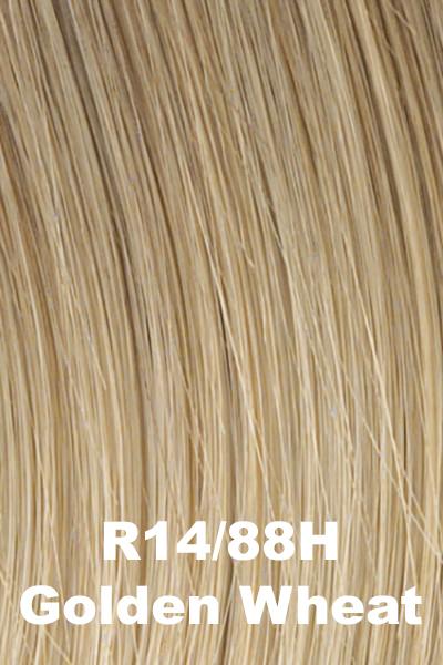 Color Golden Wheat (R14/88H) for Raquel Welch wig Savoir Faire Remy Human Hair.  Dark blonde base with golden platinum blonde highlights.