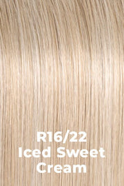 Color Iced Sweet Cream (R16/22) for Raquel Welch wig Winner Petite.  Pale blonde base with platinum blonde highlights.