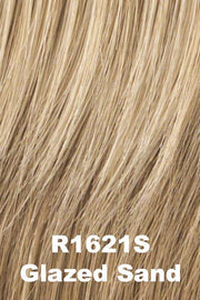 Color Glazed Sand (R1621S) for Raquel Welch wig Winner.  Natural dark blonde with warm undertone and cool toned blonde highlights at the top.