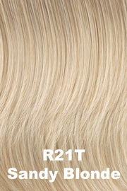 Color Sandy Blonde (R21T) for Raquel Welch Bangs Chameleon.  Creamy blonde with a cool undertone and ashy blonde tips.