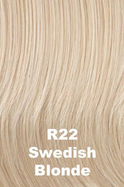 Color Swedish Blonde (R22) for Raquel Welch Top Piece Faux Fringe.  Cool toned platinum blonde with subtle pale honey blonde highlights.