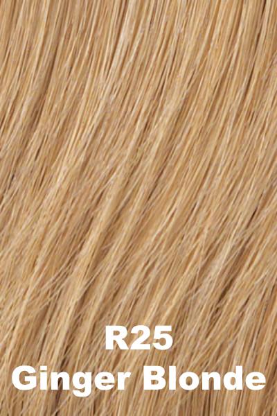 Color Ginger Blonde (R25) for Raquel Welch wig The Good Life Remy Human Hair.  Light golden ginger blonde.