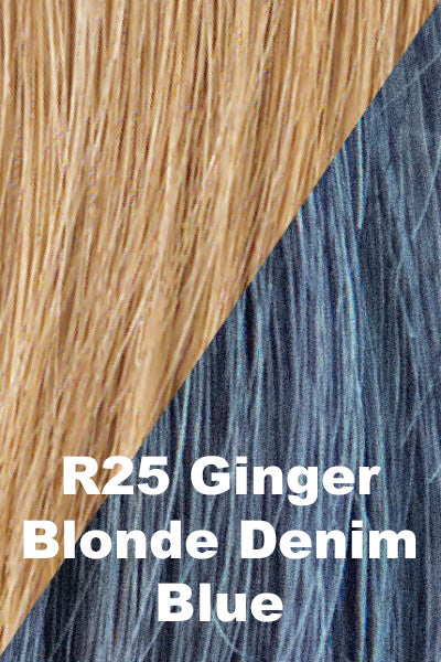 Hairdo Wigs Extensions - 23 Inch Color Splash Pony (#HD23CP) Pony Hairdo by Hair U Wear (R25) Ginger Blonde w/ Blue  