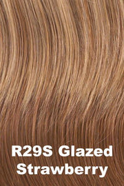 Color Glazed Strawberry (R29S) for Raquel Welch wig Whimsy.  Light red base with strawberry blonde and natural blonde highlights.