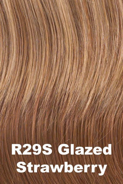 Color Glazed Strawberry (R29S) for Raquel Welch wig Trend Setter Elite.  Light red base with strawberry blonde and natural blonde highlights.