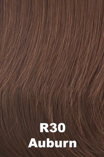 Color Auburn (R30) for Raquel Welch Top Piece Lyric.  Chestnut brown with a red hue.