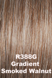 Color Gradient Smoked Walnut (R388G) for Raquel Welch wig Winner.  Steel grey with a subtle touch of light brown and a darker nape area.