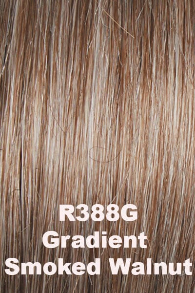 Color Gradient Smoked Walnut (R388G) for Raquel Welch wig Winner Petite.  Steel grey with a subtle touch of light brown and a darker nape area.