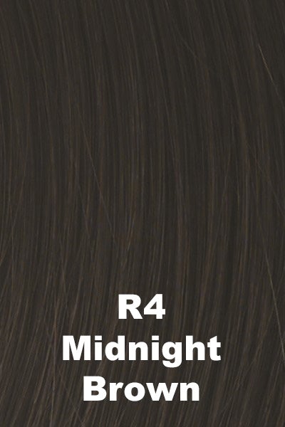 Color Midnight Brown (R4) for Raquel Welch wig Trend Setter Elite.  Darkest midnight brown.