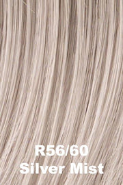Color Silver Mist (R56/60) for Raquel Welch wig Whimsy.  Lightest grey with very subtle medium brown woven throughout the base and pure white highlights.