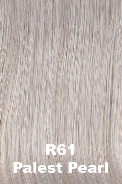 Color Palest Pearl (R61)  for Raquel Welch wig Winner Large.  Soft platinum blonde with very subtle violet, pink and mauve tones.